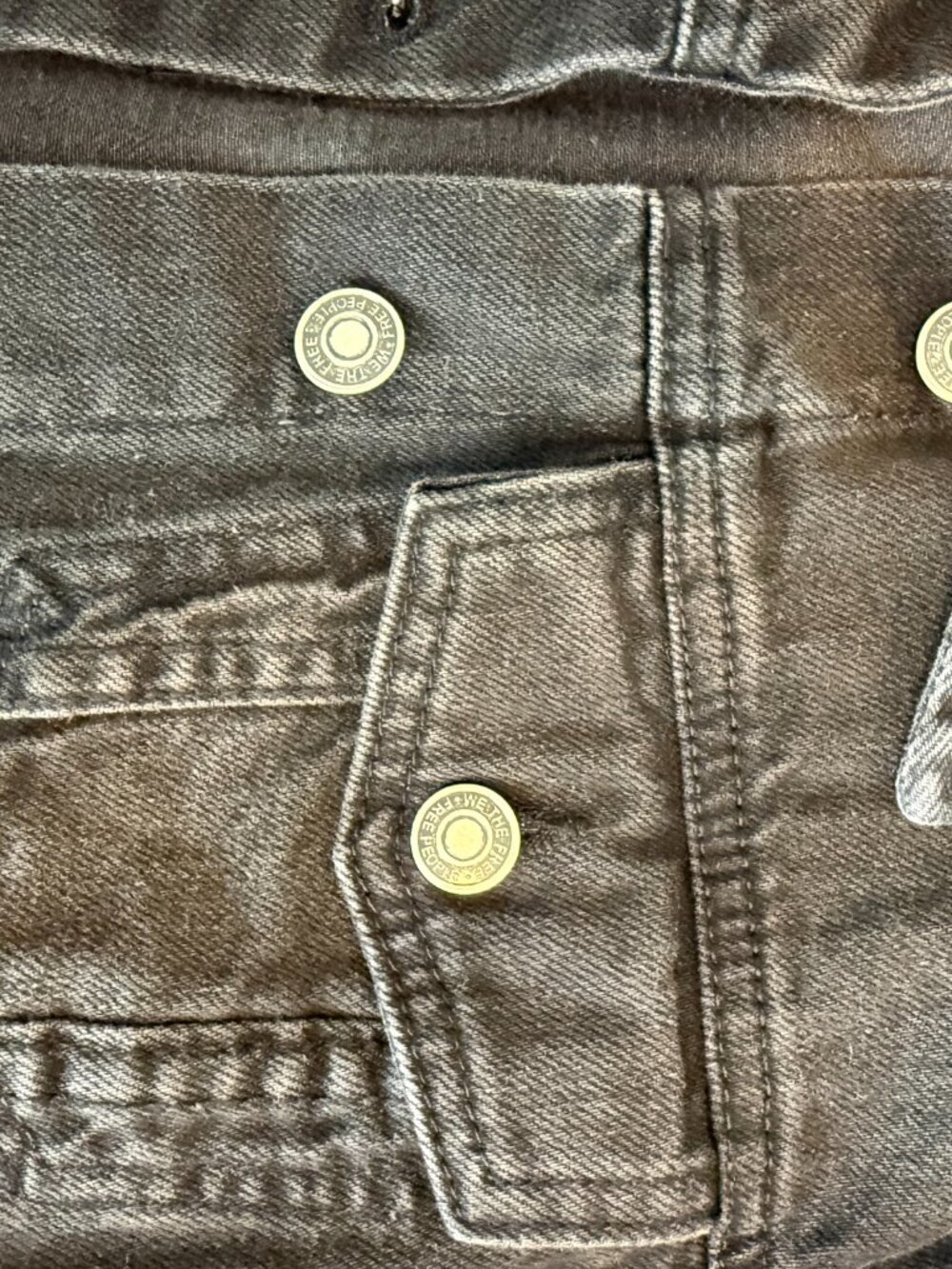 NWT Free People Black Jean Jacket - Picture 7 of 9